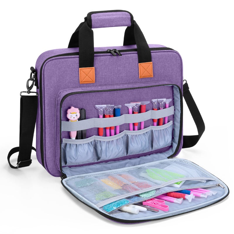 LUXJA Carrying Bag for A4 Light Pad and Diamond Painting Tools, Protective Case for Diamond Painting Light Box and Accessories (Fits for A4 Light Pad), Purple (Bag Only) - Image 4